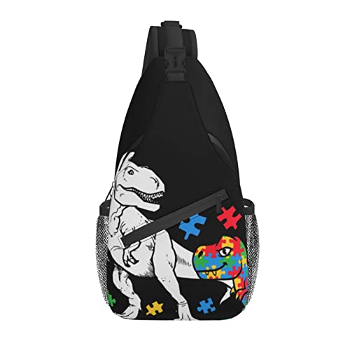 Schultertasche Autismus-Dinosaurier Crossbody Wasserdicht Leichte Hüfttasche, Für Wandern, Reisen, Klettern von Generic