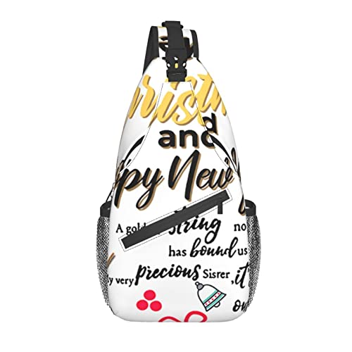 Schultertasche Frohe Weihnachten Und Ein Glückliches Neues Jahr Dreieck Pack Multipurpose Wasserdicht Hüfttasche, Für Schule, Klettern, Reisen von Generic