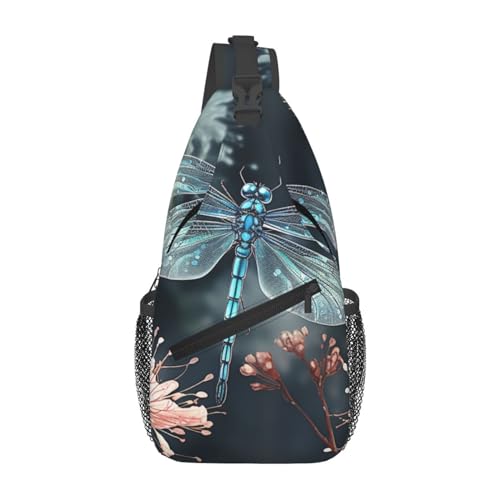 Schultertasche Libellenblume Multipurpose Taktisch Brusttasche Anti-Diebstahl Brusttasche Für Outdoorsport Sportlich Radfahren 19X39Cm von Generic