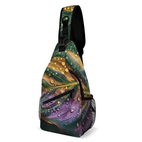 Schultertasche Textur Der Grünen Blätter Multipurpose Sling Bag Stylisch Casual Daypack Für Kletternoutdoor Radfahren Damen 19X39Cm von Generic