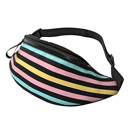 Schultertaschen Dunkle Regenbogenstreifen, Sport Hüfttasche Verstellbarer Gurttasche Stylisch Bauchtasche Für Hundetraining Damen Running von Generic