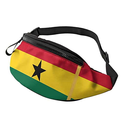 Schultertaschen Ghana Flagge, Hüfttasche Multifunktionale Sporttasche Atmungsaktiv Damen Brustbeutel Für Wandern Reisen Fahrrad von Generic
