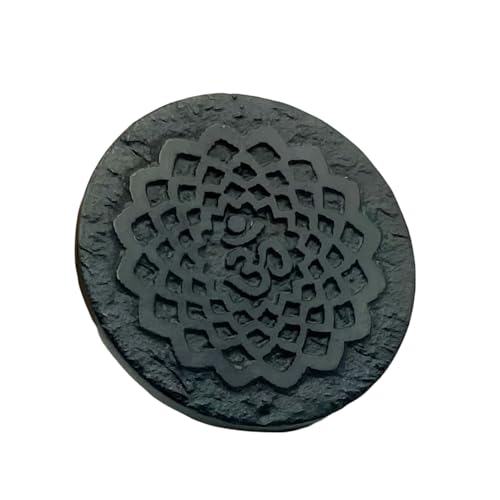 Schungit Subgraphit Aufkleber Antik Antik Graviert Muster Runde Tablet Computer Dekorativer Aufkleber - Poliert mit Carbon Fullerene (Kreuzblütlere), One Size, Achat von Generic