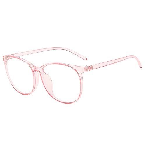 Schutzbrille Kinder Blaulichtfilter Brille Ohne Sehstärke Gaming-Brille Computer-Ermüdungs-Blaulichtfilter-Brille Falsche Brille Brille Oval (Pink, One Size) von Generic