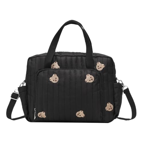 Schwangerschaftstasche mit Blumenmuster, große Kapazität, Wickeltasche, Kulturbeutel, Gepäcktasche für Arbeit und Lieferung, Schwarz, 13.39x10.24x3.94inch Schwangerschaftstasche mit Blumenmuster, große Kapazität, Wickeltasche, Kulturbeutel, Gepäcktasche für Arbeit und Lieferung, Schwarz, 13.39x10.24x3.94inch von Generic
