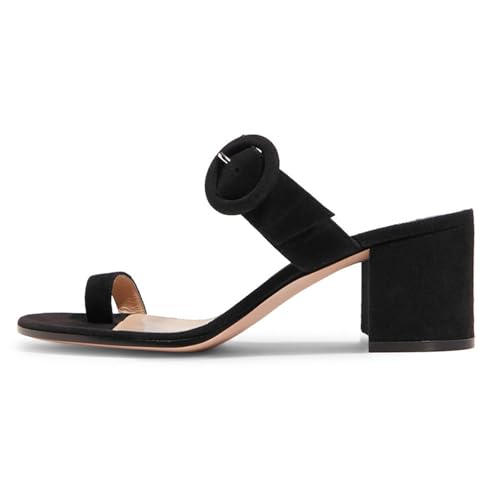 Schwarz,38 EU,Pantoletten mit Absatz für Damen, offene Zehenpartie, Flip-Flops, Sandalen mit klobigem Blockabsatz, Slingback-Slipper, Elegante Schuhe mit Schnallenriemen Schwarz,38 EU,Pantoletten mit Absatz für Damen, offene Zehenpartie, Flip-Flops, Sandalen mit klobigem Blockabsatz, Slingback-Slipper, Elegante Schuhe mit Schnallenriemen von Generic