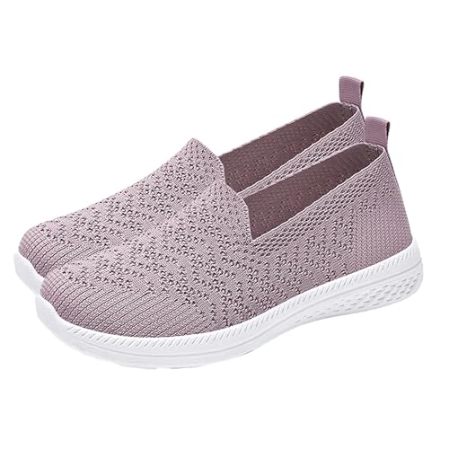 Schwarze Halbschuhe Damen Für Sommer - Schlupfschuhe Damen Hinten Offen - Bequeme Atmungsaktive Laufschuhe Loafer Flachem Walking Schuhe Outdoor Fitness Sneaker Mesh-Gewebe Damenschuhe von Generic