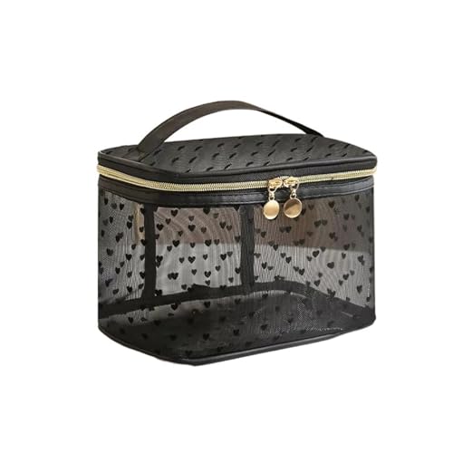 Schwarzes Netz-Make-up-Etui mit Reißverschluss, Kulturbeutel, Make-up-Tasche for Frauen, Reise-Kosmetiktasche(2 Black) von Generic