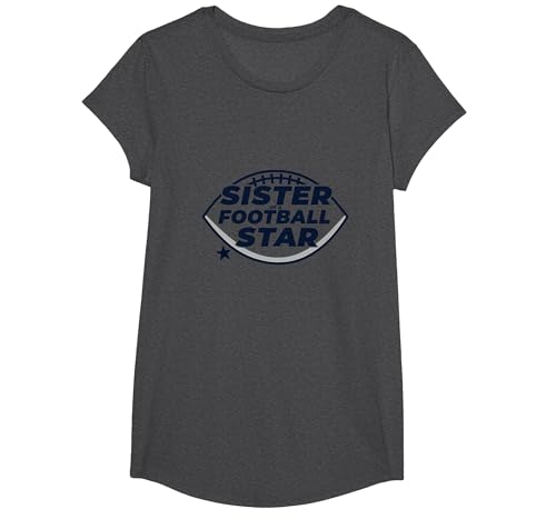 Schwester eines Fußballstars: Stolze Familienunterstützung T-Shirt, Girls, Anthrazit Meliert, XS Schwester eines Fußballstars: Stolze Familienunterstützung T-Shirt, Girls, Anthrazit Meliert, XS von Generic
