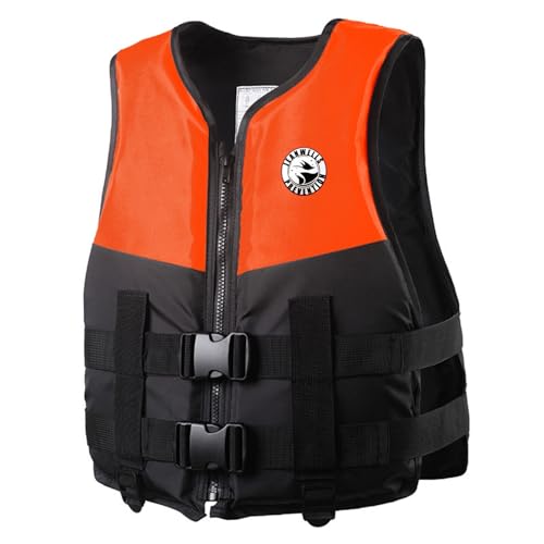 Schwimmweste Erwachsene, Rettungsweste für Erwachsene & Kinder, Auftriebsweste Schwimmhilfe Verstellbare für Sup, Kajakfahren, Surfen, Wassersport, Schwimmen (001 Orange, XXL) von Generic
