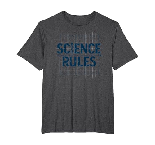 Science Rules: Periodensystem inspirierte Typografie T-Shirt, Herren Große Größen, Anthrazit Meliert, 2X Tall von Generic