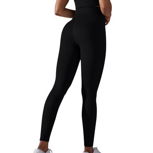 Seamless Leggings Damen Schwarz Blickdicht, Push Up Leggings Damen Po, Shape Sportleggings Lange Yogahose Stretch Sporthose Blickdicht Damenleggings für Yoga Sport Gym Und Freizeit von Generic