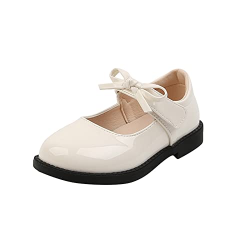 Seestiefel Kinder Kinderschuhe Schülerschuhe Einzelschuhe Kinder Performance Princess Doudou Kleine Lederschuhe Mädchen Tennisschuhe Kinder Laufschuhe 1 Jahr (White, 28 Little Child) von Generic