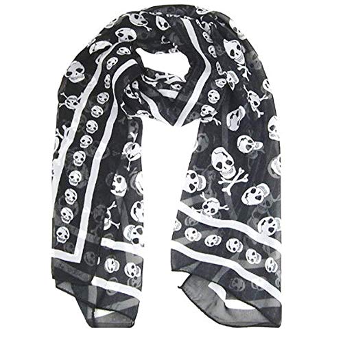 Seidenschal Totenkopf Print Chiffon Schal Weicher Halstuch Halstuch Kuschelige Schals Leichter Stoff Damen Schal 1 Stück P Geschickt und professionell von Generic