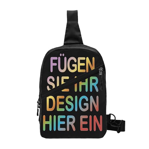 Selbst gestalten umhängetasche herren mit Foto/Text schultertasche personalisierte geschenk sling bag Damen Brusttasche crossbody bag brustbeutel für Laufen Reisen Wandern tasche crossbag rucksack von Generic