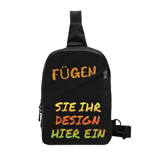 Selbst gestalten umhängetasche herren mit Foto/Text schultertasche personalisierte geschenk sling bag Damen Brusttasche crossbody bag brustbeutel für Laufen Reisen Wandern tasche crossbag rucksack von Generic