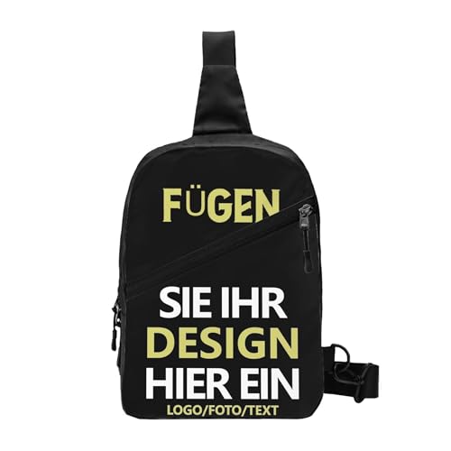 Selbst gestalten umhängetasche herren mit Foto/Text schultertasche personalisierte geschenk sling bag Damen Brusttasche crossbody bag brustbeutel für Laufen Reisen Wandern tasche crossbag rucksack von Generic