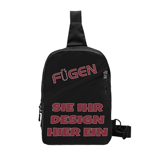 Selbst gestalten umhängetasche herren mit Foto/Text schultertasche personalisierte geschenk sling bag Damen Brusttasche crossbody bag brustbeutel für Laufen Reisen Wandern tasche crossbag rucksack von Generic