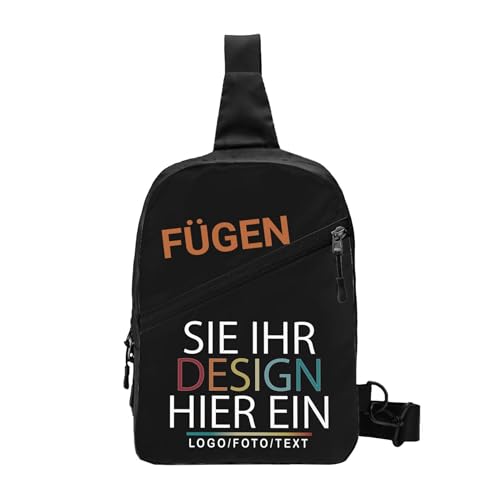 Selbst gestalten umhängetasche herren mit Foto/Text schultertasche personalisierte geschenk sling bag Damen Brusttasche crossbody bag brustbeutel für Laufen Reisen Wandern tasche crossbag rucksack von Generic