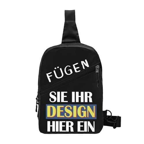 Selbst gestalten umhängetasche herren mit Foto/Text schultertasche personalisierte geschenk sling bag Damen Brusttasche crossbody bag brustbeutel für Laufen Reisen Wandern tasche crossbag rucksack von Generic