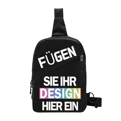 Selbst gestalten umhängetasche herren mit Foto/Text schultertasche personalisierte geschenk sling bag Damen Brusttasche crossbody bag brustbeutel für Laufen Reisen Wandern tasche crossbag rucksack von Generic