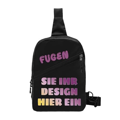 Selbst gestalten umhängetasche herren mit Foto/Text schultertasche personalisierte geschenk sling bag Damen Brusttasche crossbody bag brustbeutel für Laufen Reisen Wandern tasche crossbag rucksack von Generic