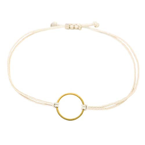 Selfmade Jewelry Armband Damen Gold Kreis Handmade Größenverstellbar Makramee-Armbändchen Inkl. Geschenk-Verpackung von Selfmade Jewelry