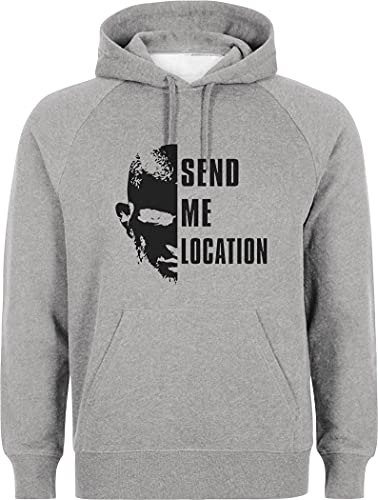 Send Me Location Fighter Artwork Pullover Hoodie, grau, L von Generic