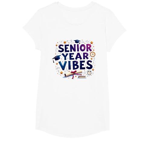 Senior Year Vibes Abschlussfeier Geschenk T-Shirt, Girls, Weiß, XS Senior Year Vibes Abschlussfeier Geschenk T-Shirt, Girls, Weiß, XS von Generic