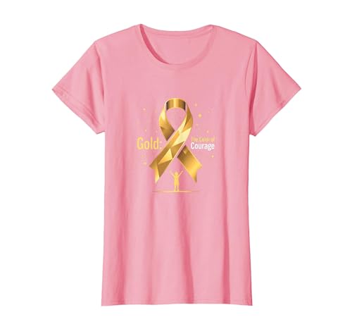 September Gold: Kindheitskrebs-Bewusstsein Mut T-Shirt, Damen, Rosa, XL von Generic