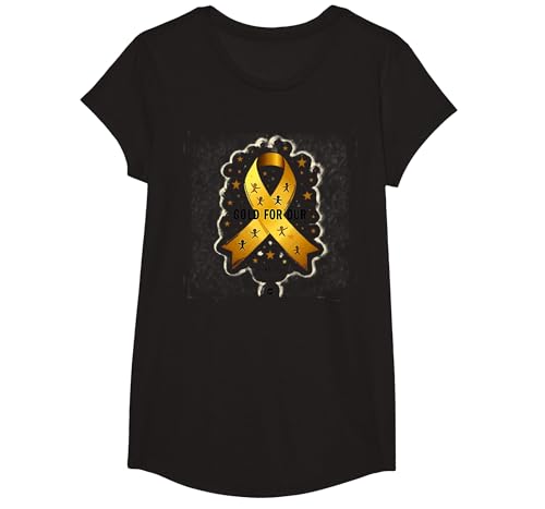 September Gold: Kindheitskrebskrieger Bewusstsein T-Shirt, Girls, Schwarz, XS September Gold: Kindheitskrebskrieger Bewusstsein T-Shirt, Girls, Schwarz, XS von Generic