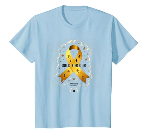 September Gold: Kindheitskrebskrieger Bewusstsein T-Shirt, Kinder, Himmelblau, 116 von Generic