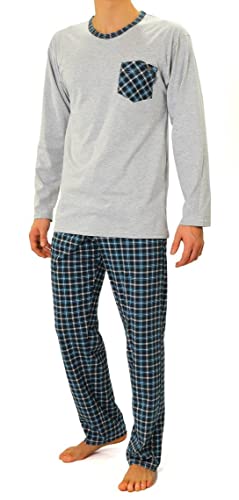 Sesto Senso Herren Pyjama 100% Baumwolle Lange/Kurze Ärmel + Pyjamahose Nachtoverall (2188/04, M) von Generic