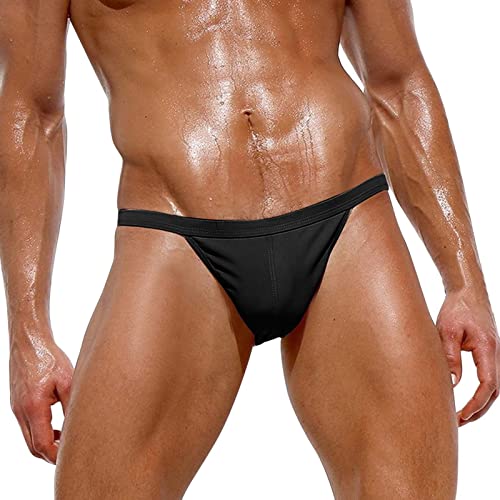 Sexy Badehose Herren Kurz Badeslip Eng Badehosen Männer Slip Jungen Schwimmhose Bunter Badeshorts Slips Tunnelzug Lustig Sommer Brief Swim Short Schwarz L von Generic