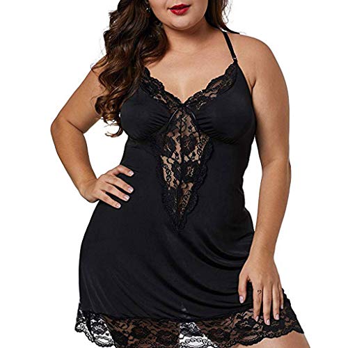 Sexy Dessous Damen FüR Sex, Mollig Damen Dessous Kleid V-Ausschnitt Trägerkleid Unterwäsche Mesh Sexy Reizwäsche Kurz Schlafkleid Babydoll Damen Erotische Lingerie Negligee Kleider von Generic