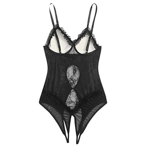 Sexy Dessous Damen für Sex, Sexy Body Dessous Damen Babydoll Open Cup Body Damen Sexy Spitze Unterwäsche Teddy Bodysuit Tiefer V-Ausschnitt Reizwäsche One Piece Erotische Lingerie Negligee von Generic