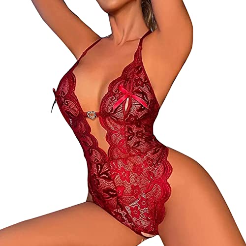 Sexy Dessous Damen für Sex Frauen Für Sex Lingerie Sexy Tanga Negligee Schwarze Spitze Wäsche Rot Reizwäsche Unterhosen Damendessous Bodysuits Nachthemden von Generic