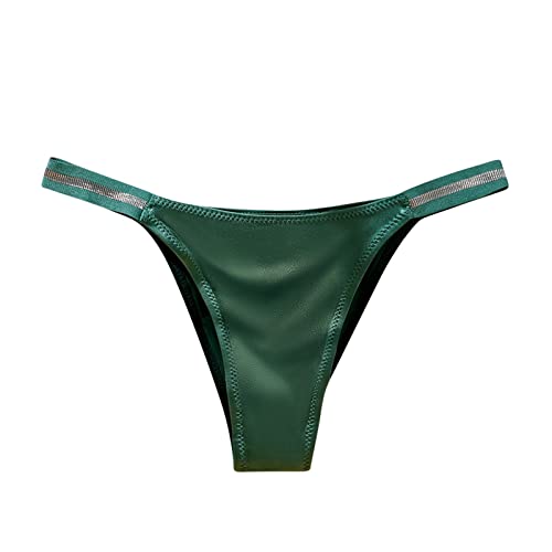 Sexy Höschen für Damen, niedrige Taille, Stringtanga, Eisseide, Komfort, T-Rücken, G-String, weicher Stretch-Slip, atmungsaktiv, Hipster-Unterwäsche, Baumwoll-Tanga, Unterwäsche für Frauen, grün, 38 von Generic