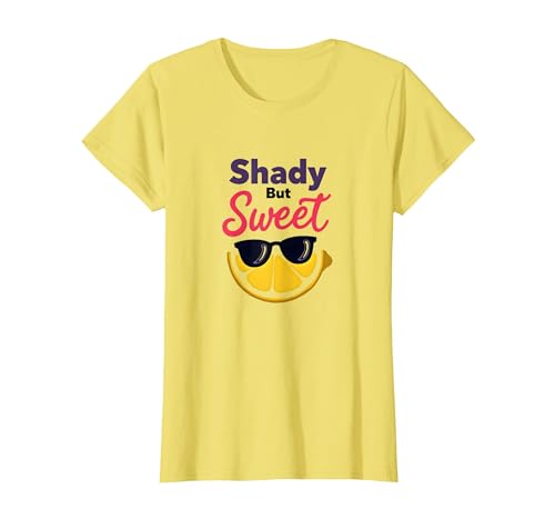Shady Bunch: Shady But Sweet Lemon Sonnenbrille Summer Humor T-Shirt, Damen, Gelb, XS Shady Bunch: Shady But Sweet Lemon Sonnenbrille Summer Humor T-Shirt, Damen, Gelb, XS von Generic