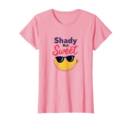 Shady Bunch: Shady But Sweet Lemon Sonnenbrille Summer Humor T-Shirt, Damen, Rosa, S von Generic