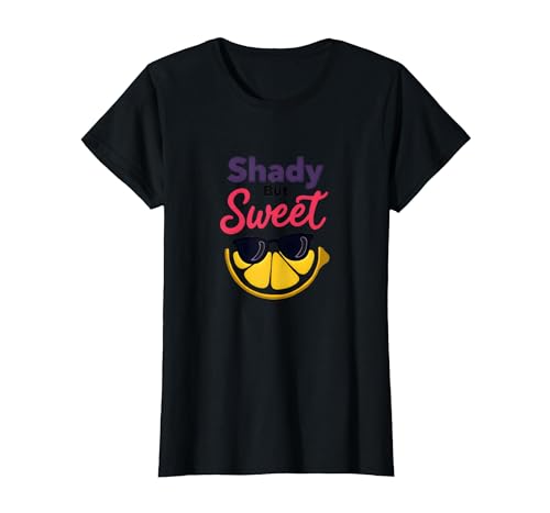 Shady Bunch: Shady But Sweet Lemon Sonnenbrille Summer Humor T-Shirt, Damen, Schwarz, XS Shady Bunch: Shady But Sweet Lemon Sonnenbrille Summer Humor T-Shirt, Damen, Schwarz, XS von Generic
