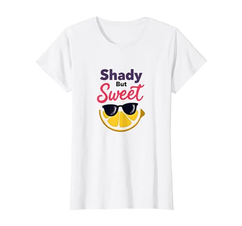 Shady Bunch: Shady But Sweet Lemon Sonnenbrille Summer Humor T-Shirt, Damen, Weiß, S Shady Bunch: Shady But Sweet Lemon Sonnenbrille Summer Humor T-Shirt, Damen, Weiß, S von Generic