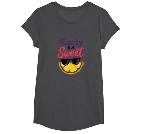 Shady Bunch: Shady But Sweet Lemon Sonnenbrille Summer Humor T-Shirt, Girls, Anthrazit Meliert, Mittel von Generic