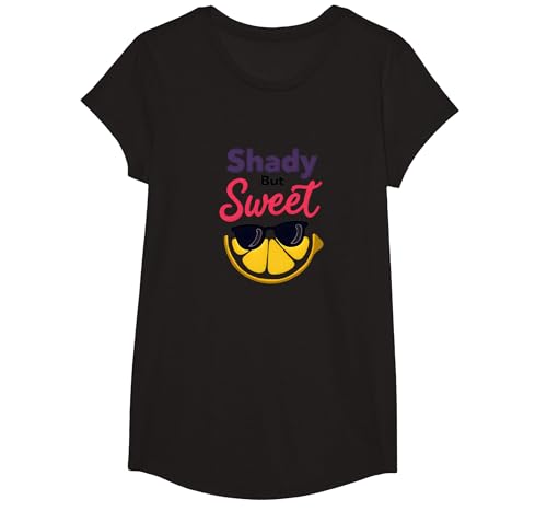 Shady Bunch: Shady But Sweet Lemon Sonnenbrille Summer Humor T-Shirt, Girls, Schwarz, XS Shady Bunch: Shady But Sweet Lemon Sonnenbrille Summer Humor T-Shirt, Girls, Schwarz, XS von Generic
