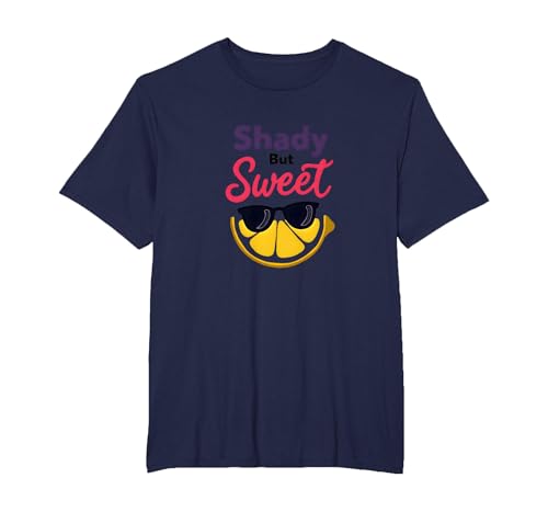 Shady Bunch: Shady But Sweet Lemon Sonnenbrille Summer Humor T-Shirt, Herren Große Größen, Marineblau, 4X Tall von Generic
