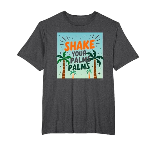 Shake Your Palms Palms Partywand am tropischen Strand T-Shirt, Herren Große Größen, Anthrazit Meliert, 5X Tall von Generic