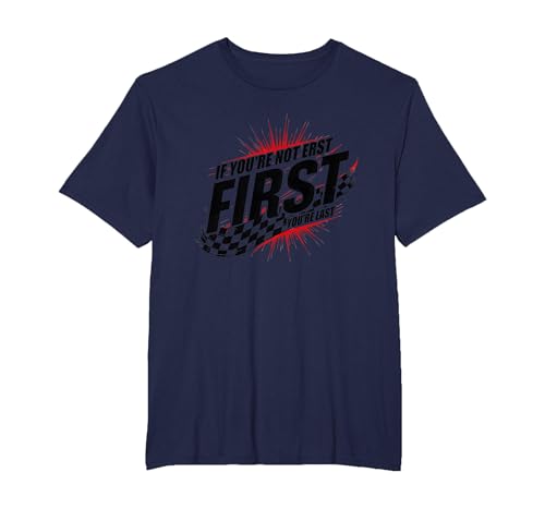Shake and Bake First Last Racing Fan Motivierendes Zitat T-Shirt, Herren Große Größen, Marineblau, 5X Tall von Generic