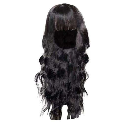 Shampoo Braune Haare Körperperücken mit Echthaar-Perücken für schwarze Frauen, keine Lace-Front-Perücken, 150% Dichte, brasilianisches Echthaar, leimlose, maschinell hergestellte (Black, One Size) von Generic