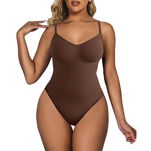 Shapewear Damen Bauchweg Bodysuit Formender Body Shaper Sculpting Frauen atmungsaktiven Materialien mit Verstellbarer Schultergurt von Generic