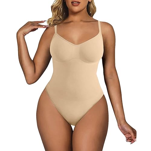 Shapewear Damen Bauchweg Bodysuit Formender Body Shaper Sculpting Tanga mit Verstellbarer Schultergurt von Generic
